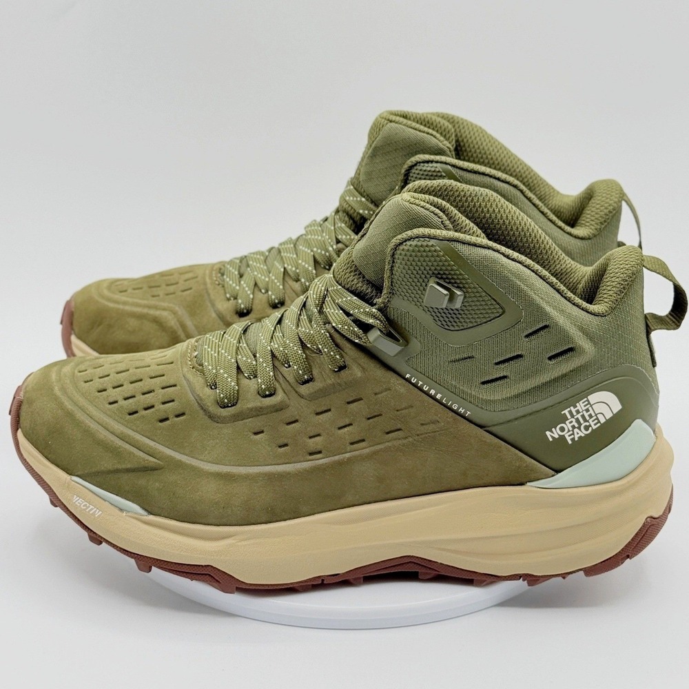 The North Face Womens Vectiv Exploris 2 Mid Futurelight Leather Size 9 Olive - Picture 2 of 11